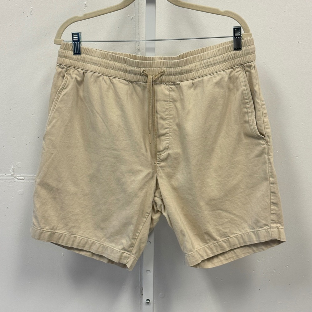 UNTUCKit Whitley Short 41091 Mens Large Tan Cotton Linen Drawstring Shorts